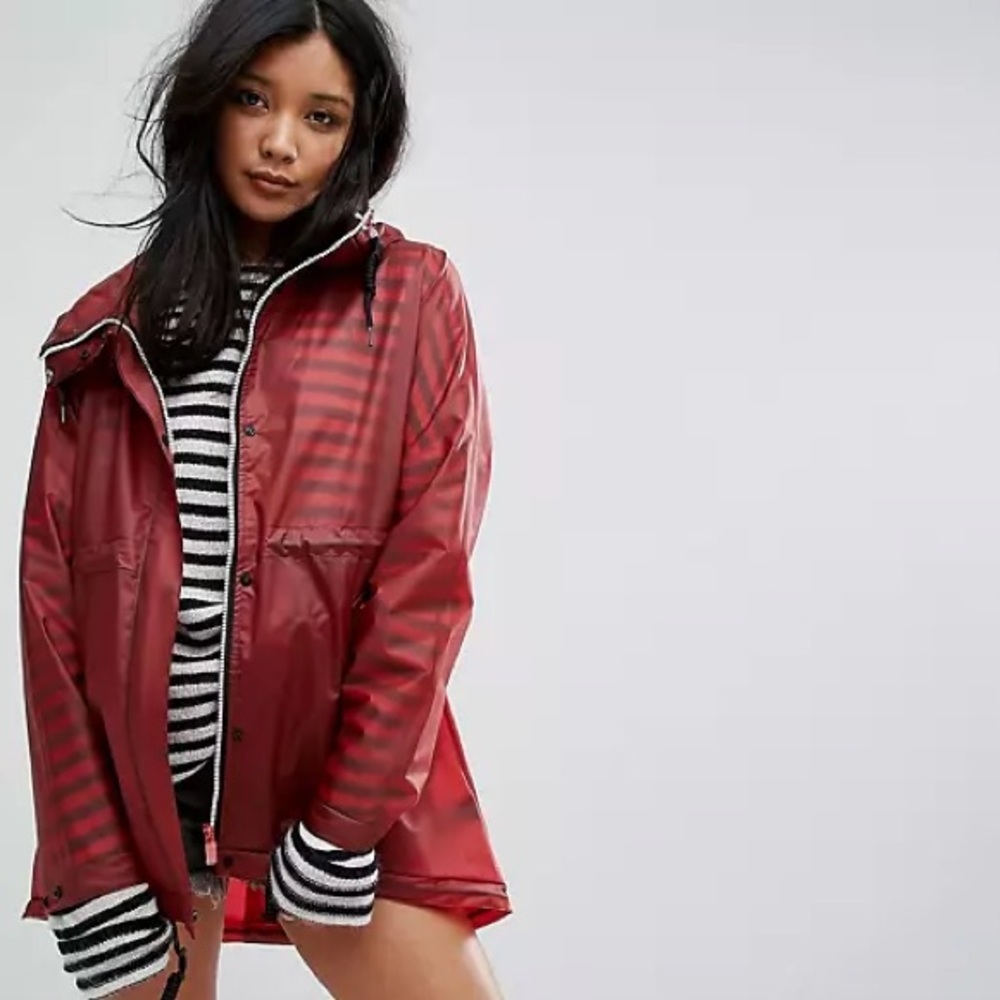 HUNTER Red Vinyl Rain Coat